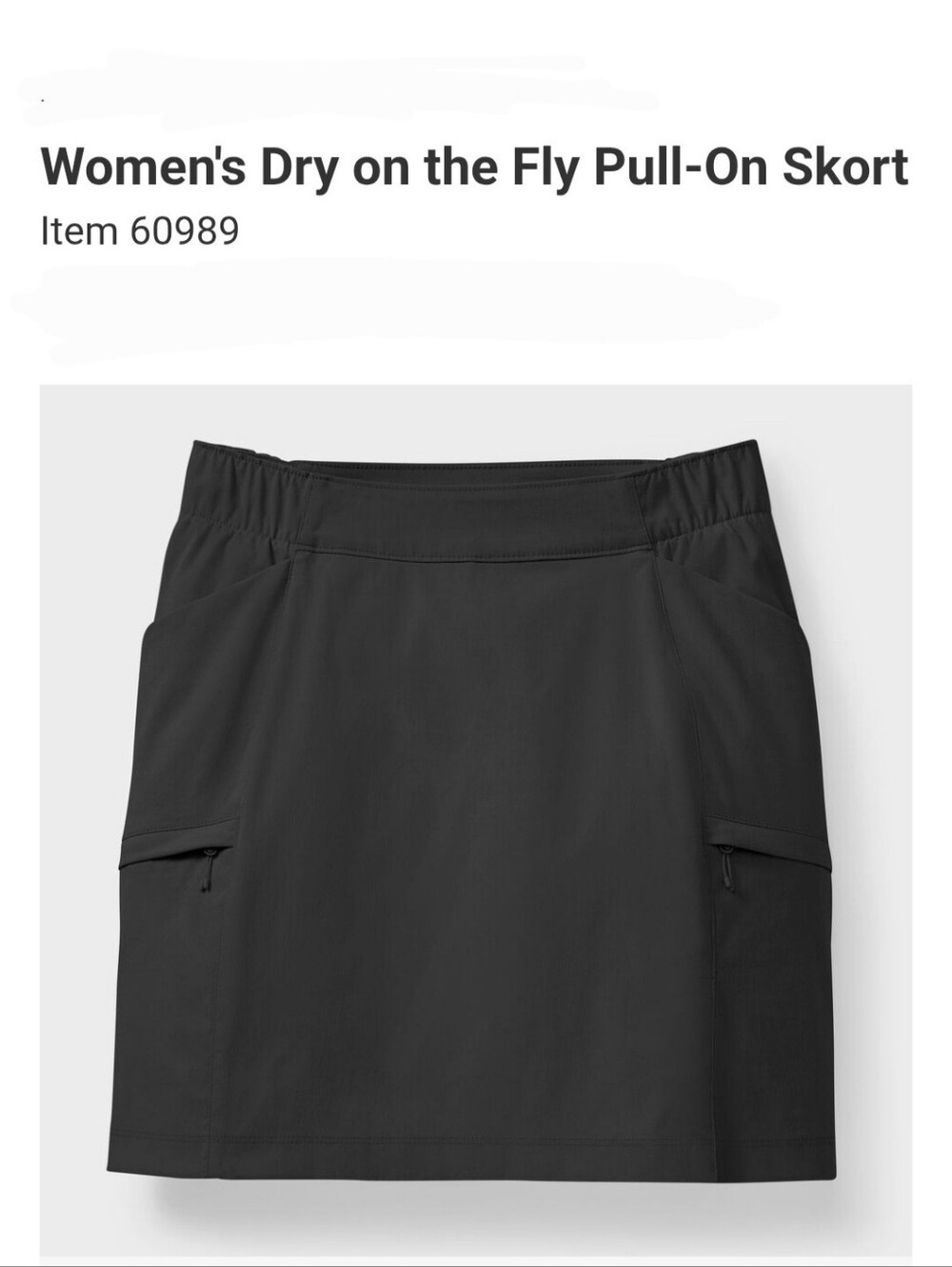 Duluth Trading Co Dry On The Fly Skort Woman's L Black